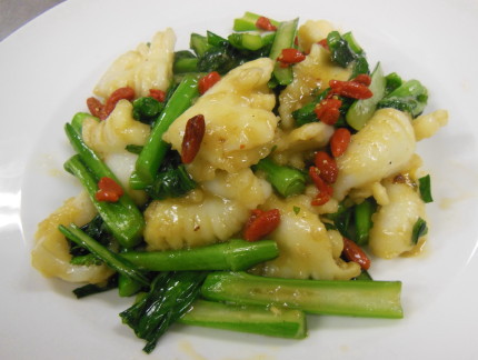 イカと青菜の炒め物