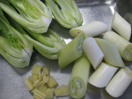 浜名湖産青のりとかにの青梗菜煮込み