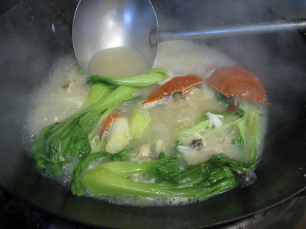 浜名湖産青のりとかにの青梗菜煮込み