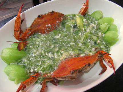 浜名湖産青のりとかにの青梗菜煮込み
