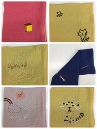 刺繍とガーゼ  ハンカチーフ