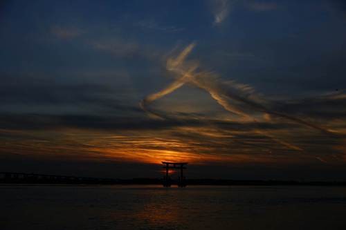 浜名湖の夕空♪