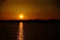 浜名湖畔での夕陽♪