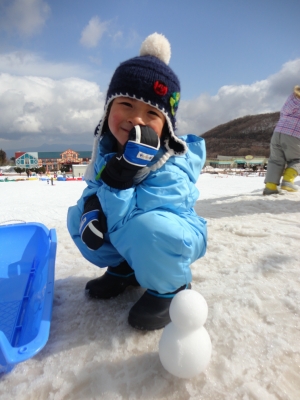 雪だるま作ったよ