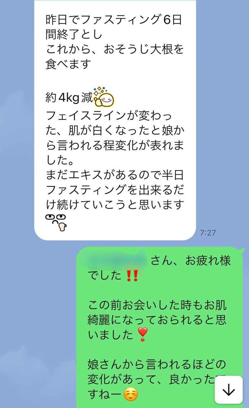 お正月太り解消グループファスティング 参加者さんの感想