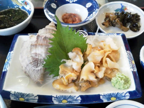 襟裳岬／生つぶ貝定食