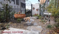ガーデン雑貨を取り入れて植物の映える空間へリフォーム!!　愛犬も思わずニッコリ、生まれ変わったお庭!!