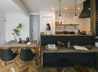 ヘリンボーン床がアクセントになったダイニングkitchen☆ 2021/07/01 08:53:53