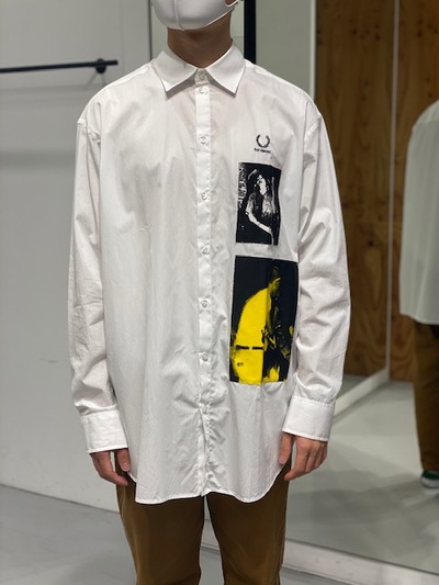 FRED PERRY×RAF SIMONS Oversized Printed Patch Shirt | Cramet 