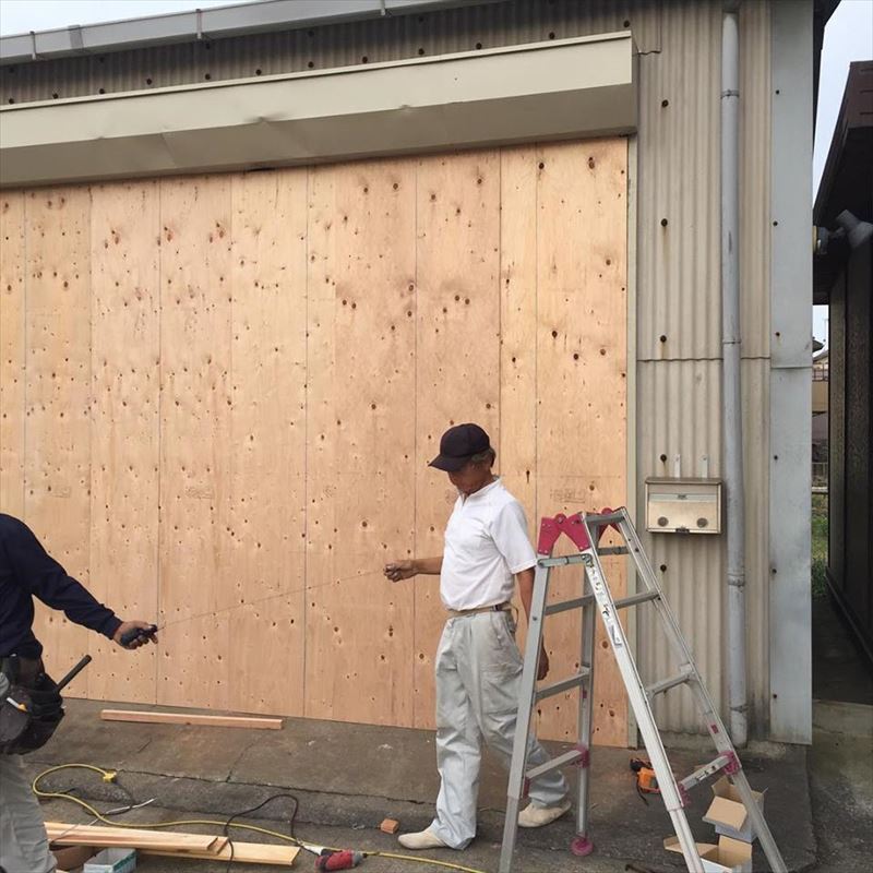 御前崎市台風被害応急処置