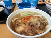 お昼は吉田のうどんのかき揚げうどん