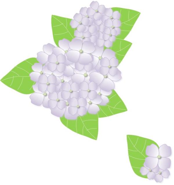 図形で描く紫陽花