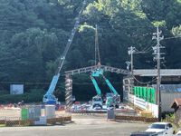 自社所有地に倉庫建設中。鉄骨が立ち上がりました。常盤工業さんの施工です。 2024/09/20 09:12:39