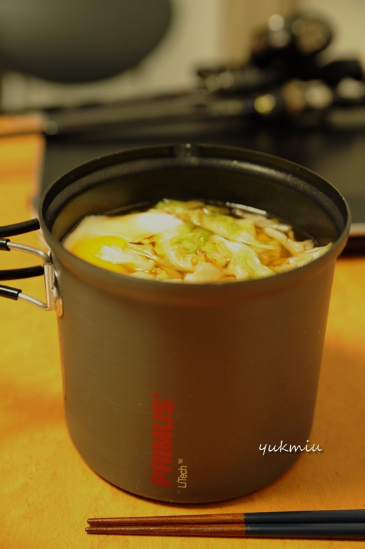 PRIMUS ライテックトレックケトル＆パンでラーメン