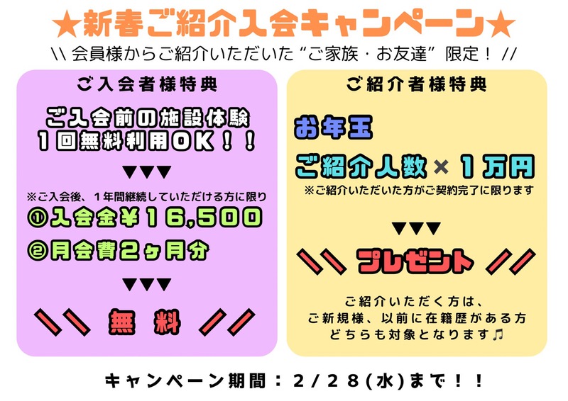 ＊紹介キャンペーン＊