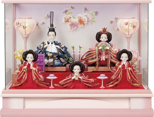 プリンセスひな人形,グラデーションピンク雛,五人飾り