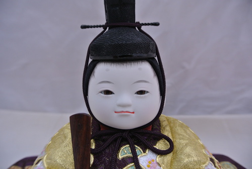 金子久一,木目込,雛人形,手描き金彩