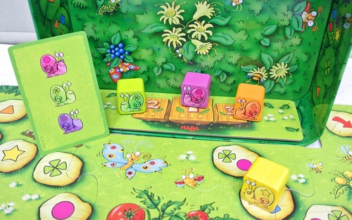 カタツムリが、箱の側面をよじ登るレースゲーム。よじのぼレース。