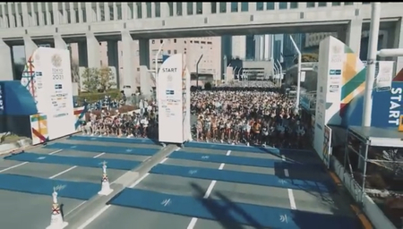 ここが東京マラソンのスタート地点　#東京マラソン　#新宿　#都庁前　#大江戸線　#地下鉄