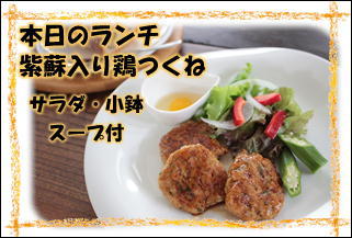 ★本日のランチ★【紫蘇入り鶏つくね】3月13日から