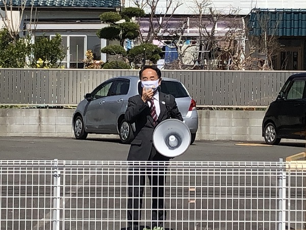 今日の演説、東堂陽一掛川事務所で