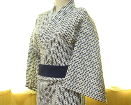 日本製　定番浴衣　２色たてかん柄