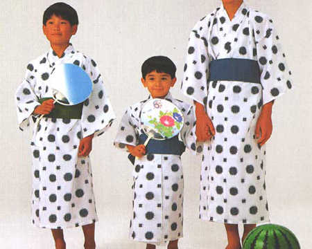 日本製　定番子供浴衣　絣柄