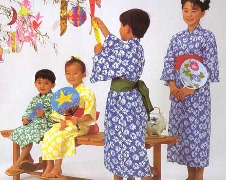 日本製　定番子供浴衣　しぼり柄