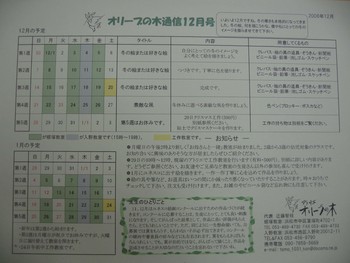 オリーブの木通信12月号