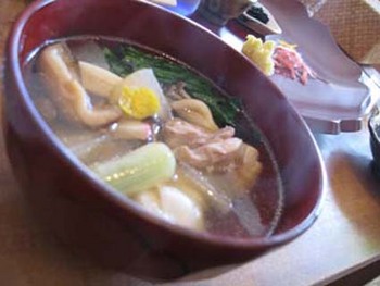 お雑煮と鮎の甘露煮