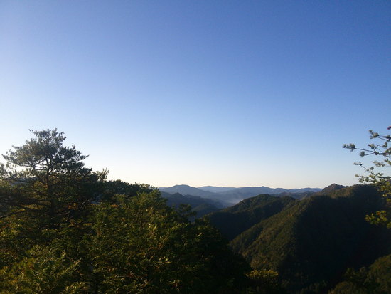 【空の欠片】天竜奥三河の空・山の稜線から見上げた青空