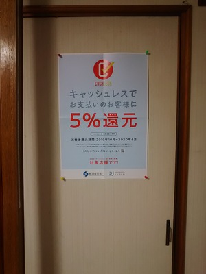 キャシュレス還元ポスター。