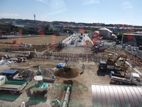 袋井駅南北自由通路現場視察。
