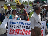 原水爆平和行進が袋井を通過。
