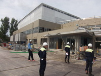 市議会で建設中の袋井消防庁舎、総合体育館を見学