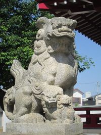 八百神社の親子狛犬
