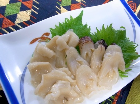 コリコリとした食感 ミル貝のお刺身 L 静岡県浜松市 料理教室キッチンスタジオ 楽しい各国家庭料理の味と食材の効能を生かした薬膳 Yakuzen を食卓に